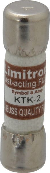 Cooper Bussmann - 600 VAC, 2 Amp, Fast-Acting General Purpose Fuse - Fuse Holder Mount, 1-1/2" OAL, 100 at AC kA Rating, 13/32" Diam - Exact Tooling