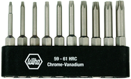 10 Piece - T6; T7; T8; T9; T10; T15; T20; T25; T27; T30 - Torx Powser Bit Belt Pack Set with Holder - Exact Tooling
