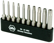 10 Piece - T7s; T8s; T9s; T10s; T15s; T20s; T25s; T27s; T30s; T40s - Security Torx Power Bit Bel Pack Set with Holder - Exact Tooling