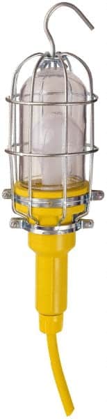 Woodhead Electrical - 120 VAC, 100 Watt, Electric, Incandescent Portable Handheld Work Light - 25' Cord, 1 Head, 1,000 Lumens, Zinc-Plated Steel, 120.65mm Wide x 457.2mm High - Exact Tooling
