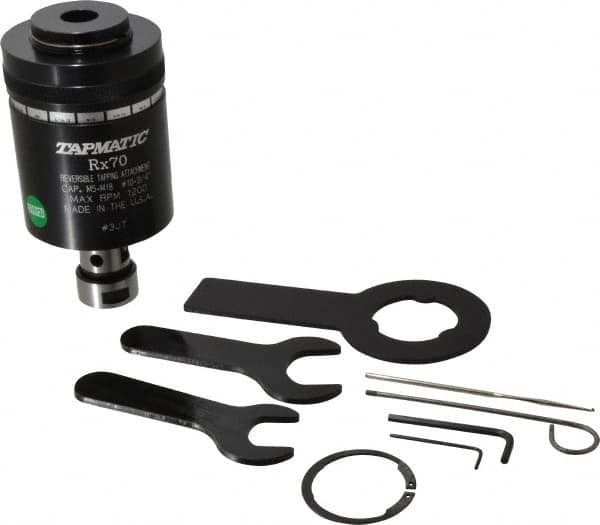 Tapmatic - Model RX70, No. 10 Min Tap Capacity, 3/4 Inch-16 Max Mild Steel Tap Capacity, JT3 Mount Tapping Head - 24100 (J441), 24500 (J445) Compatible, Includes Tap Clamping Wrenches, for Manual Machines - Exact Tooling