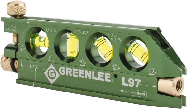 Greenlee - 1 Beam 240' Max Range Mini Magnet Laser Level - Red Beam, 1/4" at 100' Accuracy, 5-1/16" Long x 3/4" Wide x 1-13/16" High, Battery Included - Exact Tooling