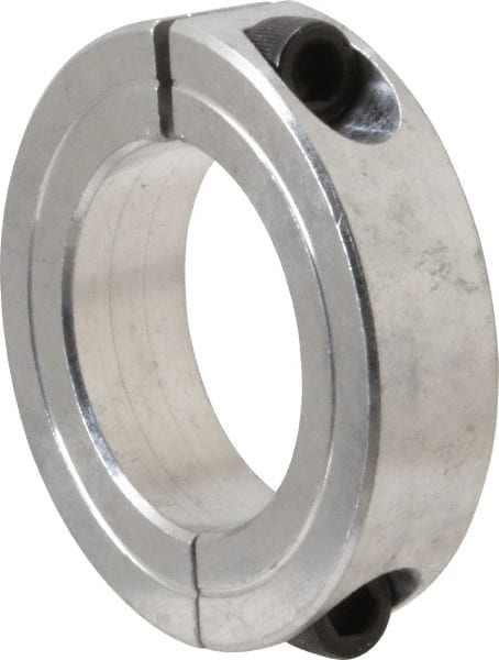 Climax Metal Products - 1-3/8" Bore, Aluminum, Two Piece Two Piece Split Shaft Collar - 2-1/4" Outside Diam, 9/16" Wide - Exact Tooling