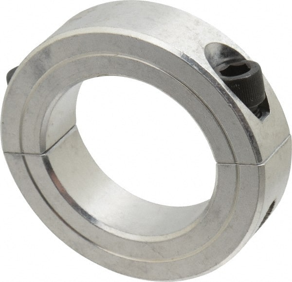 Climax Metal Products - 1-3/4" Bore, Aluminum, Two Piece Two Piece Split Shaft Collar - 2-3/4" Outside Diam, 11/16" Wide - Exact Tooling