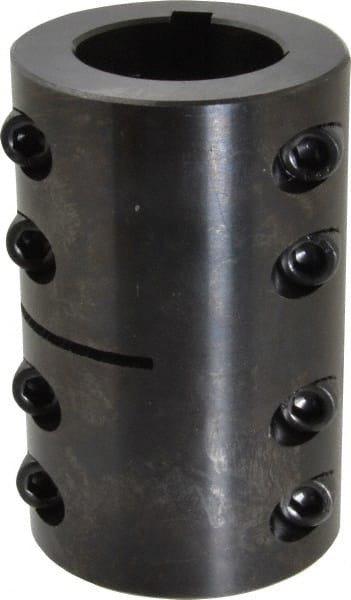 Climax Metal Products - 1-1/4" Inside x 2-1/16" Outside Diam, Two Piece Rigid Coupling with Keyway - 3-1/4" Long x 1/4" Keyway Width x 1/8" Keyway Depth - Exact Tooling