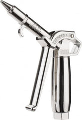 Coilhose Pneumatics - 150 Max psi High Flow Conical Nozzle Pistol Grip Blow Gun - 1/4 NPT, 4" Tube Length, Chrome Plated Aluminum & Brass - Exact Tooling