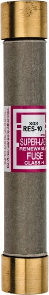 Cooper Bussmann - 600 VAC, 10 Amp, Time Delay Renewable Fuse - Fuse Holder Mount, 127mm OAL, 10 (RMS) kA Rating, 13/16" Diam - Exact Tooling