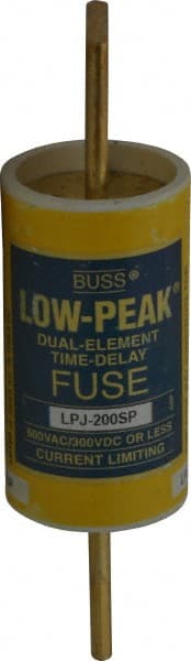 Cooper Bussmann - 300 VDC, 600 VAC, 200 Amp, Time Delay General Purpose Fuse - Bolt-on Mount, 5-3/4" OAL, 100 at DC, 300 at AC (RMS) kA Rating, 1-5/8" Diam - Exact Tooling