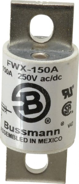 Cooper Bussmann - 250 VAC/VDC, 150 Amp, Fast-Acting Semiconductor/High Speed Fuse - Stud Mount Mount, 3-1/8" OAL, 200 (RMS), 50 at DC kA Rating, 1-7/32" Diam - Exact Tooling