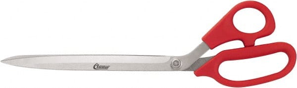 Clauss - 8" LOC, 11-1/2" OAL Stainless Steel Blunt Point Trimmers - Serrated, Plastic Handle, For Paper, Fabric - Exact Tooling
