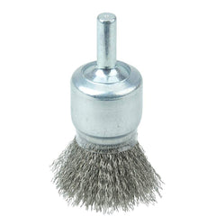 Weiler - End Brushes; Brush Diameter (Inch): 3/4 ; Fill Material: Stainless Steel ; Filament/Wire Diameter Range (Decimal Inch): 0.0201 and Above ; Filament/Wire Diameter (Decimal Inch): 0.0060 ; Wire Type: Crimped Wire ; Bridled: No - Exact Tooling