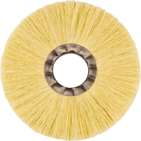 Weiler - 8" OD, 2" Arbor Hole, Natural Fiber Wheel Brush - 5/8" Face Width, 2-1/2" Trim Length, 5,000 RPM - Exact Tooling