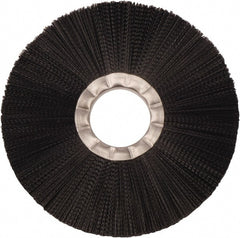Weiler - 8" OD, 2" Arbor Hole, Nylon Wheel Brush - 3/4" Face Width, 2-1/2" Trim Length, 0.02" Filament Diam, 5,000 RPM - Exact Tooling