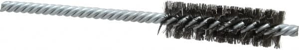 Weiler - 5/8" Diam Helical Steel Tube Brush - Double Spiral, 0.005" Filament Diam, 2" Brush Length, 5" OAL, 7/32" Diam Shank - Exact Tooling