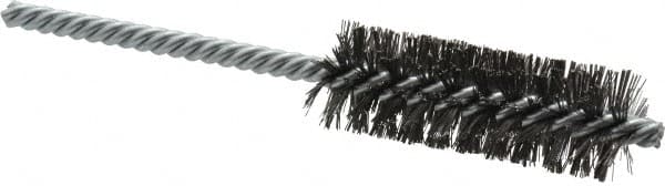 Weiler - 7/8" Diam Helical Steel Tube Brush - Double Spiral, 0.0104" Filament Diam, 2-1/2" Brush Length, 5-1/2" OAL, 1/4" Diam Shank - Exact Tooling