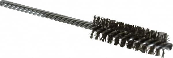 Weiler - 5/8" Diam Helical Stainless Steel Tube Brush - Double Spiral, 0.008" Filament Diam, 2" Brush Length, 5" OAL, 7/32" Diam Shank - Exact Tooling