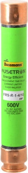 Cooper Bussmann - 300 VDC, 600 VAC, 1.4 Amp, Time Delay General Purpose Fuse - Fuse Holder Mount, 127mm OAL, 20 at DC, 200 (RMS) kA Rating, 13/16" Diam - Exact Tooling