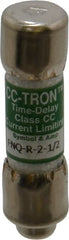 Cooper Bussmann - 300 VDC, 600 VAC, 2.5 Amp, Time Delay General Purpose Fuse - Fuse Holder Mount, 1-1/2" OAL, 200 at AC (RMS) kA Rating, 13/32" Diam - Exact Tooling