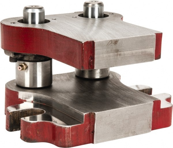 Anchor Danly - 5" Guide Post Length, 1-3/8" Die Holder Thickness, 6" Radius, Back Post Steel Die Set - 7-3/4" Overall Width x 6-3/16" Overall Depth - Exact Tooling