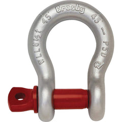 Crosby - Shackles; Nominal Chain Size: 3/8 ; Load Limit (Ton): 1.00 ; Pin Type: Screw ; Material: Carbon Steel - Exact Tooling