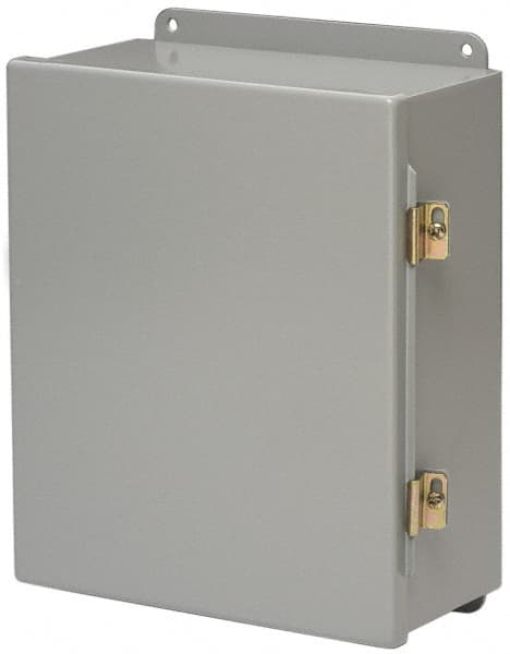 Cooper B-Line - Steel Standard Enclosure Hinge Flat Cover - NEMA 12, 13, 12" Wide x 14" High x 8" Deep, Dirt-tight & Dust-tight - Exact Tooling