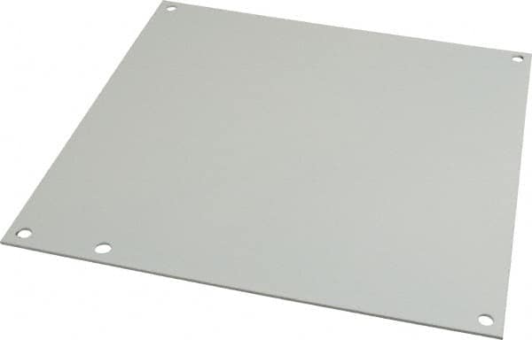 Cooper B-Line - 8-7/8" OAW x 8-7/8" OAH Powder Coat Finish Electrical Enclosure Nonperforated Panel - 10" x 10" Box, 14 Gauge Steel, Use with 10106-12CHC/10108-12CHC - Exact Tooling
