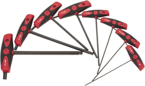 Wiha - 8 Piece T-Handle Hex Key Set - Hex Range 2 to 10mm - Exact Tooling