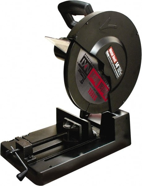 M.K. MORSE - 14" Diam Blade 1" Arbor Hole Miter Chop & Cutoff Saw - Exact Tooling