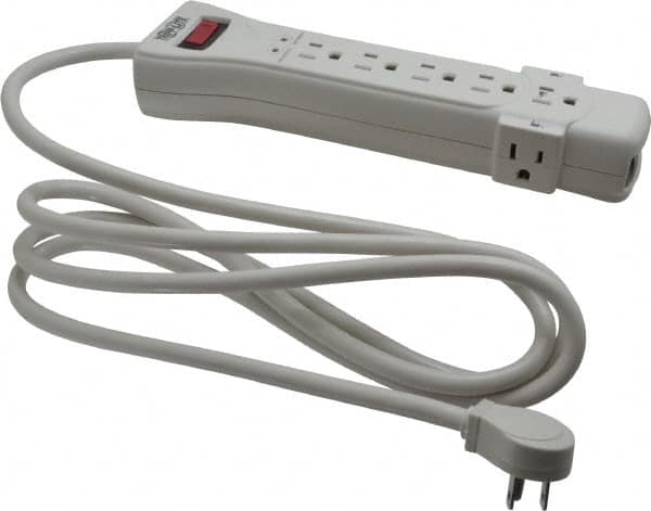 Tripp-Lite - 7 Outlets, 120 Volts, 15 Amps, 7' Cord, Power Outlet Strip - Free Hanging, Keyhole Mount, 5-15P NEMA Configuration, 10.3" Strip, UL1449 3rd Edition - Exact Tooling