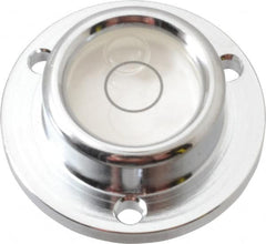 Geier & Bluhm, Inc. - 1-1/4 Inch Base Diameter x 0.44 Inch Overall Height, 1 Circle, Brass Bull's Eye Circular Level - 0.276 Inch Vial Diameter, 5/8 Inch Inner Diameter, 0.12 Inch Mounting Hole Diameter, 0.1 Inch Sensitivity, -40 to 150°F - Exact Tooling
