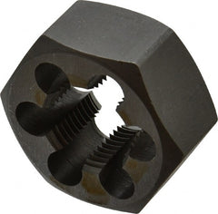 Interstate - 1-1/16 - 12 UNS Thread, 2" Hex, Right Hand Thread, Hex Rethreading Die - Carbon Steel, 1" Thick - Exact Tooling