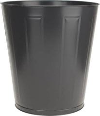 Value Collection - 46 Qt Gray Round Trash Can - Steel, 17" High - Exact Tooling