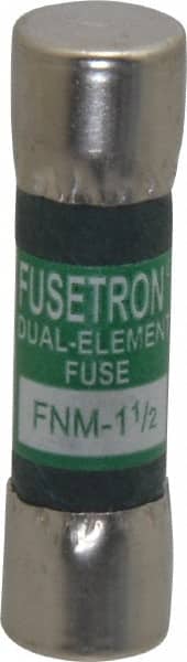 Cooper Bussmann - 250 VAC, 1.5 Amp, Time Delay General Purpose Fuse - Fuse Holder Mount, 1-1/2" OAL, 10 at 125 V kA Rating, 13/32" Diam - Exact Tooling
