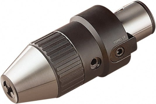 Seco - 2.49 to 15.98mm Capacity, Integral Shank Drill Chuck - Keyed, Modular Connection, 55.98mm Sleeve Diam - Exact Tooling