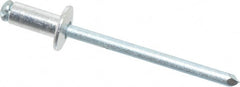 RivetKing - Size 53 Dome Head Aluminum Open End Blind Rivet - Steel Mandrel, 0.126" to 0.187" Grip, 0.312" Head Diam, 0.16" to 0.164" Hole Diam, 0.362" Length Under Head, 5/32" Body Diam - Exact Tooling