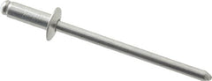 RivetKing - Size 43 Dome Head Aluminum Open End Blind Rivet - Aluminum Mandrel, 0.126" to 0.187" Grip, 1/4" Head Diam, 0.129" to 0.133" Hole Diam, 0.337" Length Under Head, 1/8" Body Diam - Exact Tooling