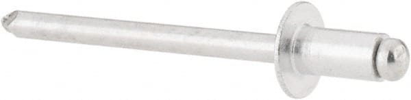 RivetKing - Size 52 Dome Head Aluminum Open End Blind Rivet - Aluminum Mandrel, 0.02" to 1/8" Grip, 0.312" Head Diam, 0.16" to 0.164" Hole Diam, 0.3" Length Under Head, 5/32" Body Diam - Exact Tooling