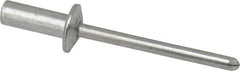 RivetKing - Size 53 Dome Head Aluminum Closed End Sealing Blind Rivet - Aluminum Mandrel, 0.188" to 1/4" Grip, 3/8" Head Diam, 0.192" to 0.196" Hole Diam, 0.531" Length Under Head, 3/16" Body Diam - Exact Tooling