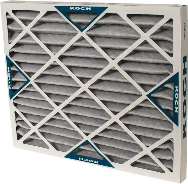 Made in USA - 20" Noml Height x 25" Noml Width x 2" Noml Depth, 70% Capture Efficiency, Wire-Backed Pleated Air Filter - MERV 8, Cotton/Polyester & Activated Carbon, Integrated Beverage Board Frame, 500 Max FPM, 1,740 CFM, For Any Unit - Exact Tooling
