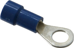 Made in USA - 16-14 AWG Fully Insulated Crimp Connection Circular Ring Terminal - #10 Stud, Copper Contact - Exact Tooling
