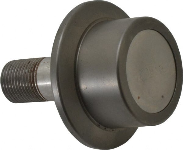 Osborn International - 1-3/4" Roller Diam x 1-3/16" Width, 3/4" Stud Diam x 1-3/4" Length, Flanged Concentric Stud Load Runner - Steel, 7/8" Thread Length, 3/4-16 Thread, 2-15/16" OAL, 1,100 Lb Dynamic Cap - Exact Tooling