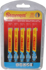 Starrett - 3" Long, 32 Teeth per Inch, Bi-Metal Jig Saw Blade - Toothed Edge, 5/16" Wide x 0.04" Thick, U-Shank, Wavy Tooth Set - Exact Tooling