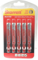 Starrett - 3" Long, Bi-Metal Jig Saw Blade - Continuous Edge, 5/16" Wide x 0.04" Thick, U-Shank - Exact Tooling