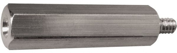 Electro Hardware - M4x0.70, 32.53mm OAL, 6mm Across Flats, Aluminum Hex Male/Female Circuit Board Standoffs - 11.1mm Thread Depth, 23mm Body Length, Uncoated - Exact Tooling