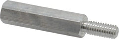 Electro Hardware - M4x0.70, 33.53mm OAL, 6mm Across Flats, Aluminum Hex Male/Female Circuit Board Standoffs - 11.1mm Thread Depth, 24mm Body Length, Uncoated - Exact Tooling