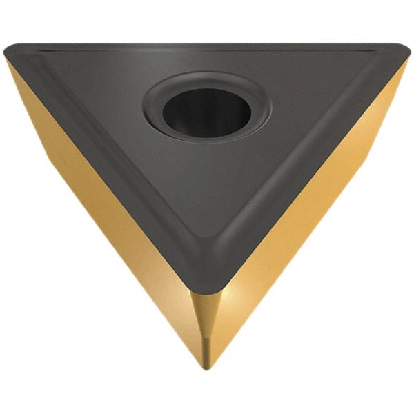 Iscar - TPMR321 PF Grade IC9350 Carbide Turning Insert - TiCN/Al2O3/TiN Finish, 60° Triangle, 3/8" Inscr Circle, 1/8" Thick, 1/64" Corner Radius - Exact Tooling