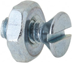 Value Collection - #6-32 UNC, 3/8" OAL Slotted Drive Machine Screw - Flat Head, Grade 2 Steel, Zinc-Plated Finish, Without Washer - Exact Tooling