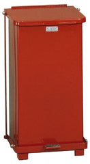Rubbermaid - 12 Gal Square Unlabeled Trash Can - 23" High x 12" Long x 12" Wide, Red, Steel - Exact Tooling