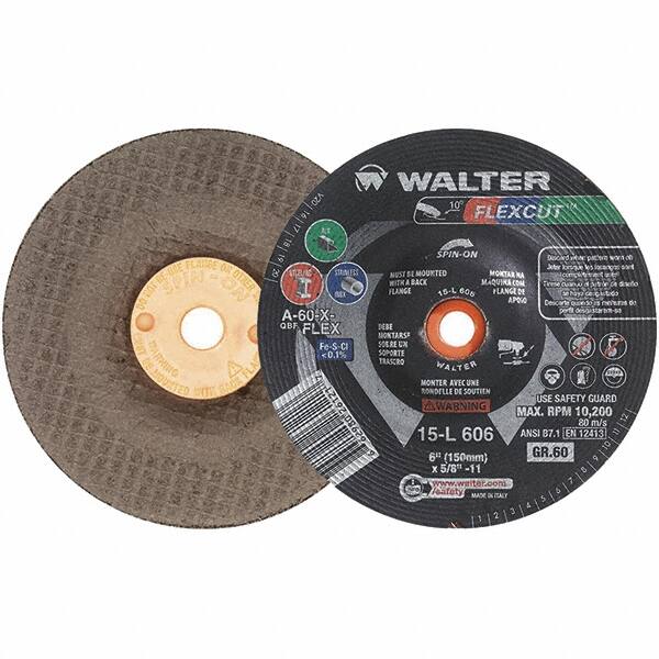 WALTER Surface Technologies - 7" Diam x 7/8" Hole, 60 Grit Surface Grinding Wheel - Aluminum Oxide, Medium Grade, 8,600 Max RPM - Exact Tooling