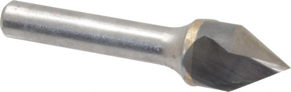 Hertel - 5/8" Head Diam, 3/8" Shank Diam, 1 Flute 60° Solid Carbide Countersink - Exact Tooling